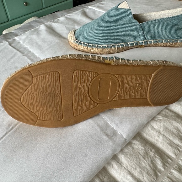 ALEXIS LEROY ADORABLE ESPADRILLES, SZ 37, LT BLUE, CANVAS UPPER RUBBER SOLE NWOT - Picture 5 of 5